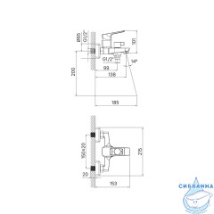 Смеситель для ванны Milardo Atlantic ATLSBC0M02 с душевым гарнитуром (хром)