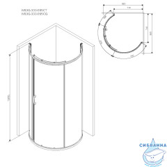 Душевое ограждение AM.PM Like Round 95х95 W83G-333-095CT профиль хром, стекло прозрачное (без поддона)
