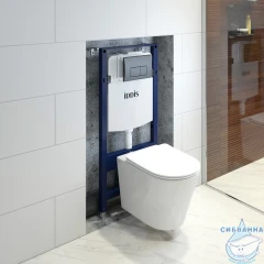 Инсталляция Iddis с кнопкой смыва в комплекте с унитазом Iddis Calipso c сиденьем Soft close (микролифт) BASC020i73