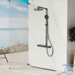 Душевая система Vincea Aspire 260 1 режим VSFS-4AS1GM (вороненая сталь)
