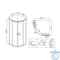 Душевое ограждение Vincea Сити 80x80 профиль хром, стекло текстурное VSQ-5CT800MT