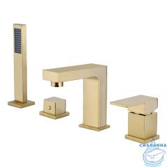 Смеситель для для ванны на борт Abber Daheim AF8213G  (золото)