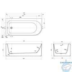 Акриловая ванна Azario Luton 170х80 L