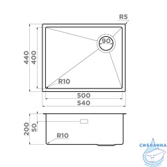 Кухонная мойка Omoikiri Taki 54-U/IF-GB Side SF графит