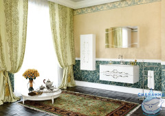 Тумба подвесная Aqwella Clarberg Due Amanti 100 DUE0110W белый, ручки хром с раковиной Elegance 100