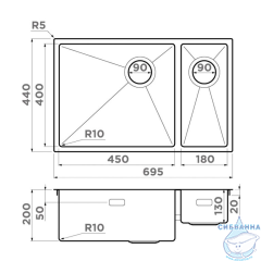 Кухонная мойка Omoikiri Taki 69-2-U/IF-GB-L Side графит