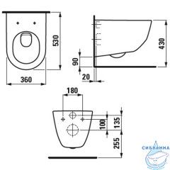 Унитаз подвесной безободковый Laufen Pro NEW 8.6695.7.000.000.1 с сиденьем Soft Close (микролифт)