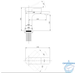 Смеситель для раковины Abber Weiss Insel AF8010B (без донного клапана) (черный матовый)