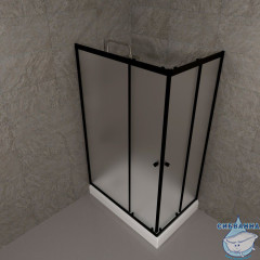 Душевое ограждение Тритон Вента 120x80 профиль черный, стекло матовое Щ0000064630 (с поддоном)