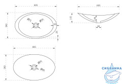 Раковина на столешницу 60 см ABBER Kristall AT2808Emerald
