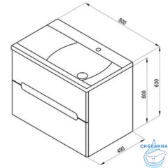 Тумба под раковину Ravak SD Classic II 80 L каппучино/белая X000000913