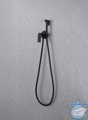 Встраиваемый смеситель с гигиеническим душем ABBER Weiss Insel AF8025B (черный матовый)