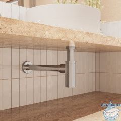 Бутылочный сифон для умывальника, матовый хром, Optima Home, IDDIS, OPTBC00i84