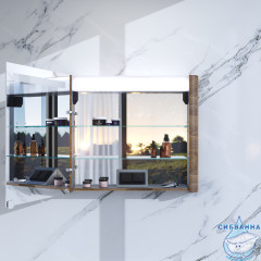 Зеркало-шкаф AM.PM Sensation 80 R орех