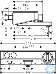 Смеситель для ванны термостатический Hansgrohe ShowerTablet Select 13151000