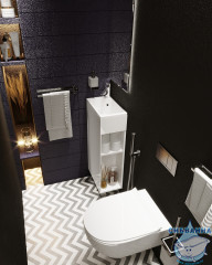 Тумба напольная 1Marka Laura 40П с раковиной Laura 40 белый глянец L