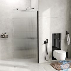 Walk-in Wasserkraft  Rur 100 профиль черный, стекло рифленое 30W44MB-FL