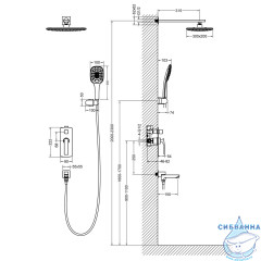 Душевая система Timo Helmi  300 1 режим SX-4099/00-16SM (хром)
