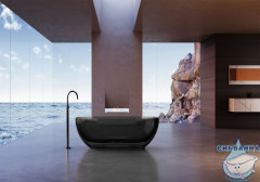 Ванна из полиэфирной смолы ABBER Kristall 170х75 AT9703Onyx черная