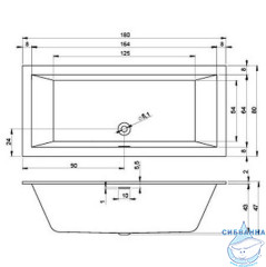Акриловая ванна Riho Rething Cubic Fall 180х80 BR08C0500000000