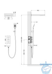 Душевая система Timo Petruma SX-5039/00SM 260 2 режима (хром)