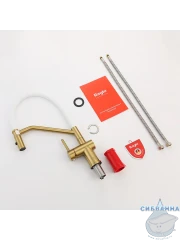 Смеситель для кухни Raglo R86.41.03 (сатин золотой/белый)