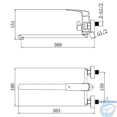 Смеситель для ванны Azario Conda AZ-K1711B (черный матовый)