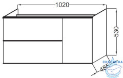 Тумба под раковину Jacob Delafon Odeon Up 100 см EB891RU-E5 дуб светлый