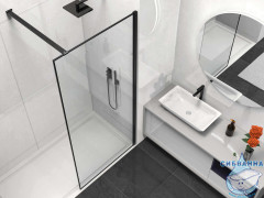 Walk-in Vincea Walk In HS 80 профиль черный, стекло прозрачное VSW-1HS800CLB
