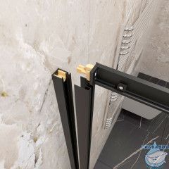 Душевое ограждение Тритон Фикс 90x90 профиль черный, стекло прозрачное Щ0000067440 (без поддона)