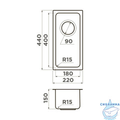 Кухонная мойка Omoikiri Tadzava 22-U/I-IN ULTRA 15 нержавеющая сталь