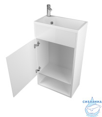 Тумба подвесная 1Marka Lira 40П с раковиной Lira  40 белый глянец L
