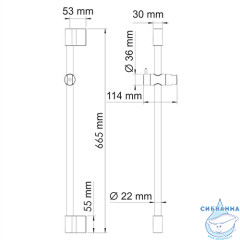 Штанга душевая 67 см Wasserkraft A193 (золото)
