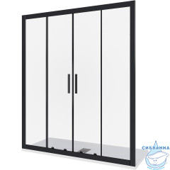 Дверь в нишу Bas Cofe WTW-TD-150-C-B профиль черный, стекло прозрачное