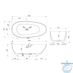 Ванна из искусственного камня ABBER Stein 160x75 AS9611-1.6