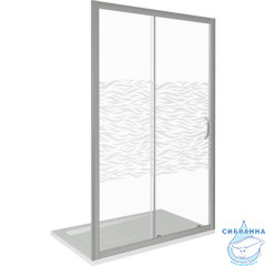 Дверь в нишу Bas Infinity WTW-140-W-CH профиль хром, стекло прозрачное с рисунком