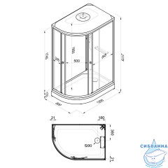 Душевая кабина Тритон Коралл R 120х80 А профиль белый, стело лайт Щ0000068946