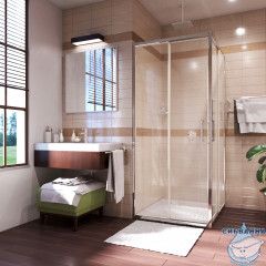 Душевое ограждение Wasserkraft Main 100x100 41S19 профиль хром, стекло прозрачный (без поддона)