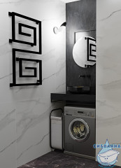 Полотенцесушитель электрический Indigo Lira (с таймером) 60х100 черный муар (с возможностью скрытого подключения, подключение R)