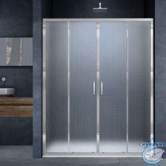 Дверь в нишу Vincea Alpha 170 профиль хром, стекло текстурное VDS-3AL2170MT