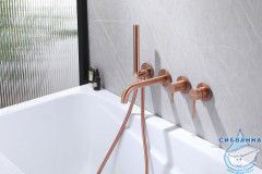 Смеситель для ванны встраиваемый ABBER Wasser Kreis AF8130MRG (розовое золото матовое)