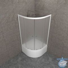 Душевое ограждение Тритон Вельвет 90x90 Б профиль белый, стекло вельвет Щ0000065752 (с поддоном)