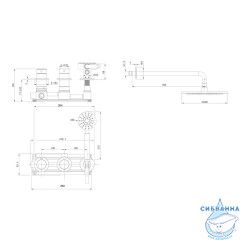 Душевая система ABBER Wasser Kreis 316 AF8151BG скрытого монтажа без излива, термостат, брашированное золото