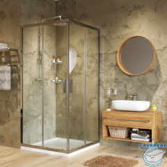 Душевое ограждение Wasserkraft Lippe 80x80 45S02 профиль хром, стекло прозрачный (без поддона)