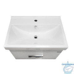 Тумба напольная Comforty Никосия 60Н дуб белый с раковиной Fest 60