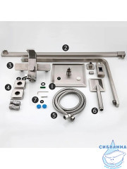 Душевая система Frap F2421 200 1 режим (нержавеющая сталь)