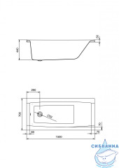  Ванна акриловая Santek Санторини 150х70 с каркасом