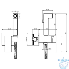 Смеситель с гигиеническим душем Azario Graves AZ-KFX03BN (сатин)