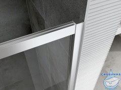 Душевое ограждение ABBER Schwarzer Diamant AG301305-S1005 130x100 профиль хром, стекло прозрачное (без поддона)