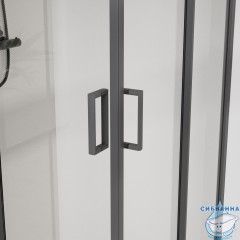 Душевое ограждение Vincea Сити 90x90 профиль вороненая сталь, стекло прозрачное VSS-5CT900CLGM